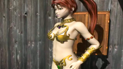 Sexy 3d girl is getting impregnated by a horny bug-like monster