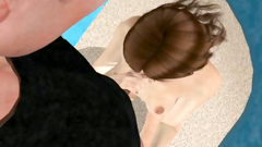 Cartoon hottie needs to feel cum on her slutty face