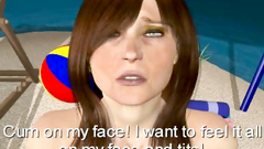 Cartoon hottie needs to feel cum on her slutty face