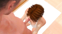 Slutty girl shows off her blowbang skills