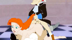 Gorgeous Ariel the little mermaid is blowing the dick of a stranger