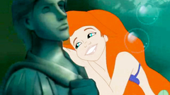 Gorgeous Ariel the little mermaid is blowing the dick of a stranger