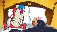 Ren and Stimpy comedy movie with busty cartoon nurse