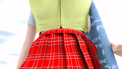 Upskirt in cartoon porn with a slutty school girl