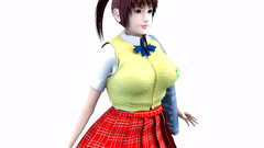 Upskirt in cartoon porn with a slutty school girl