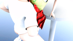 Upskirt in cartoon porn with a slutty school girl