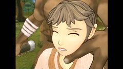 Big hentai Ogre repe young brunette girl warrior