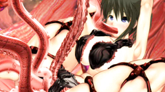 Many 3D evil tentacles penetrate deeply in virgin sweet pussy