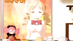 Cute busty anime blonde teen in stockings ride a huge dick