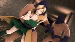 Evil guys and 3D monster bangs cute blonde princess