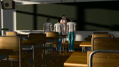 Horny 3D teacher girl wants double penetration from her young pupils