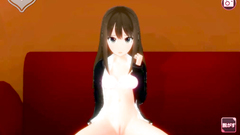 Naughty brunette anime school girl sucks dick and gets fuck in doggy pose