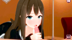 Naughty brunette anime school girl sucks dick and gets fuck in doggy pose