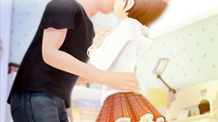 Horny 3d hentai girl with tinny tits love hard doggy style sex