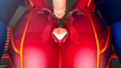 Hot redhead long hair Test Girl in latex costume satisfy sexual needs