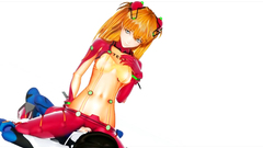 Hot redhead long hair Test Girl in latex costume satisfy sexual needs