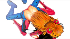 Hot redhead long hair Test Girl in latex costume satisfy sexual needs