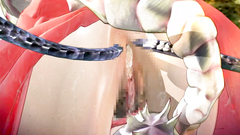 She got in trouble a lot of nasty tentacles penetrate her tight holes