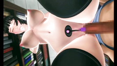 3D Pornstar gets dildo in her anal hole and plays with big dick