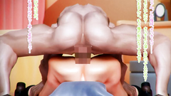Pumped up guy fucks his horny 3D-hentai classmate