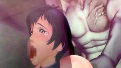 A gang of nasty monsters fucks a cute crying girl