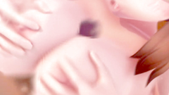 Hardcore threesome 3D sex in school with two virgin teens