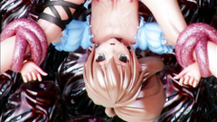 A flock of pink 3d tentacles fucks all holes of a young girl pirate