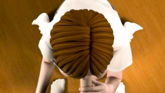 3D Perfect girl with sweet shaved twat blows a cock of her friend