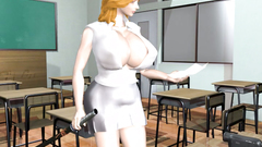 After school lessons the redhead teacher decided to try a new dildo in action