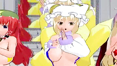 Cute teens hentai girls makes horny sexy dancing