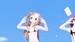 Two sexy hentai teens in mini bikini demonstrate their gorgeous body