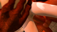 Big and brutal monster licks wet vagina of young slim girl