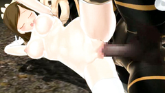 Big monster with lot of tentacles penetrate in sweet holes of young babe