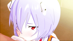 Sexy babe with blonde hair and in latex costume have very nice ass