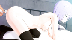 Blonde girl Ranger with great asshole sits on dick