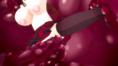 Young busty chick in glasses inside monster and tentacles penetrate her wet holes