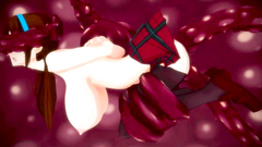 Young busty chick in glasses inside monster and tentacles penetrate her wet holes