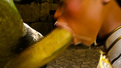 Nasty 3D Monster with big cock deeply BDSM fucks young girl in mouth