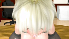 Young blonde whore in latex lingerie and stockings fucks with her boyfriend