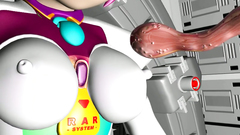 Cute 3d teen babe fucks with fat monster in spaceship