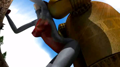 Big Yellow robot fucks giant 3D girl in doggy style pose