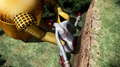 Big Yellow robot fucks giant 3D girl in doggy style pose