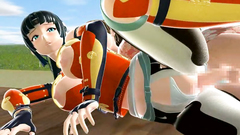 Samurai girl and her futanari girlfriend gets hardcore outdoor fucking