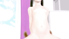 Sexy brunette 3D girl slut satisfies horned man