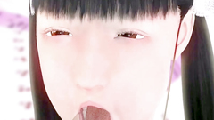 Sexy brunette 3D girl slut satisfies horned man