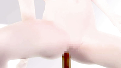 Sexy brunette 3D girl slut satisfies horned man