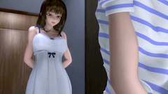 Cute 3D schoolgirl sucks dick of her young brother and he licks her pussy