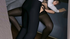 Sexy 3D babe in lingerie fucks with her boss in office