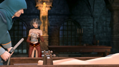 Extreme 3D BDSM with skinny redhead girl in the basement of the castle