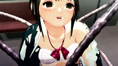 Evil tentacles demon fucks pretty teen 3D hentai girl in metro train